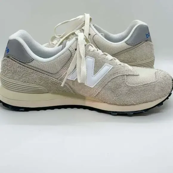 NEW! New Balance 574 Tan Light Grey Sneakers Women’s 9 - Picture 7 of 12